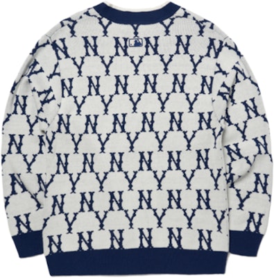 MLB Monogram Logo Series Colorblock Sweater Unisex Blue White. 3AKCM0121-50CRS Lookbook MLB Monogram Logo Series Colorblock Sweater Unisex Blue White. 3AKCM0121-50CRS