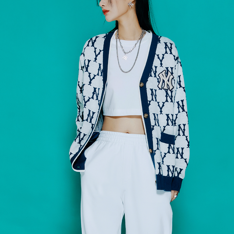 Purchase Suéter Unisex MLB Logo Monograma Colorblock Azul Blanco. 3AKCM0121-50CRS