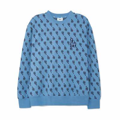MLB Monogram Los Angeles Dodgers Logo Pullover Sweatshirt in Sky Blue 3AMTM0334-07SBD