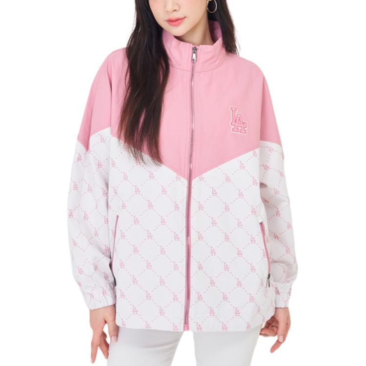 Shop MLB Monogram Los Angeles Dodgers Unisex Soft Pink Casual Long Sleeve Jacket. 3AWJM0341-07PKM