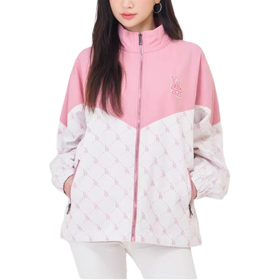 Purchase MLB Monogram Los Angeles Dodgers Unisex Soft Pink Casual Long Sleeve Jacket. 3AWJM0341-07PKM