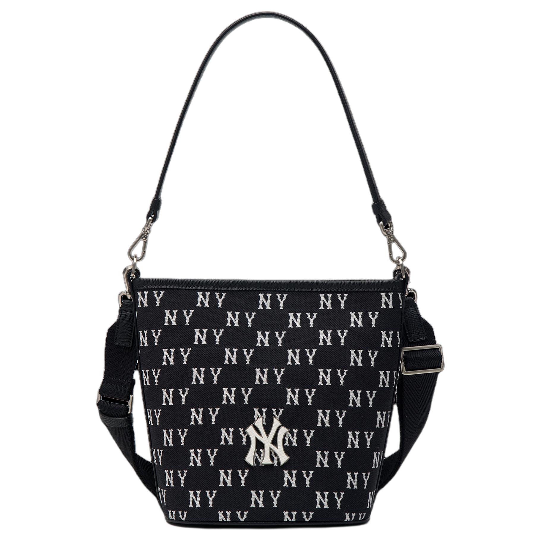 MLB Monogram New York Yankees Black Bucket Bag - Unisex Casual Tote/Crossbody. 3ABML024N-50BKSBLACK
