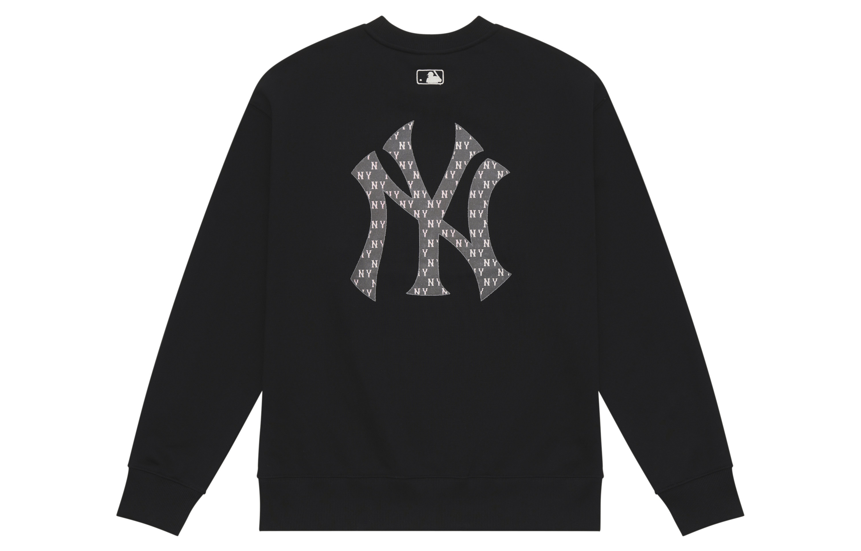 MLB Monogram New York Yankees Black Crewneck Oversized Sweatshirt Unisex 3AMTM0844-50BKS