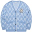 Order MLB Monogram New York Yankees Colorblock Knit Cardigan Unisex Light Blue 3AKCM0121-50BLL