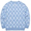 Lookbook MLB Monogram New York Yankees Colorblock Knit Cardigan Unisex Light Blue 3AKCM0121-50BLL