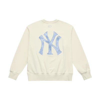 MLB Monogram New York Yankees Cream Crewneck Sweatshirt Unisex Casual Style 3AMTM0754-50CRS
