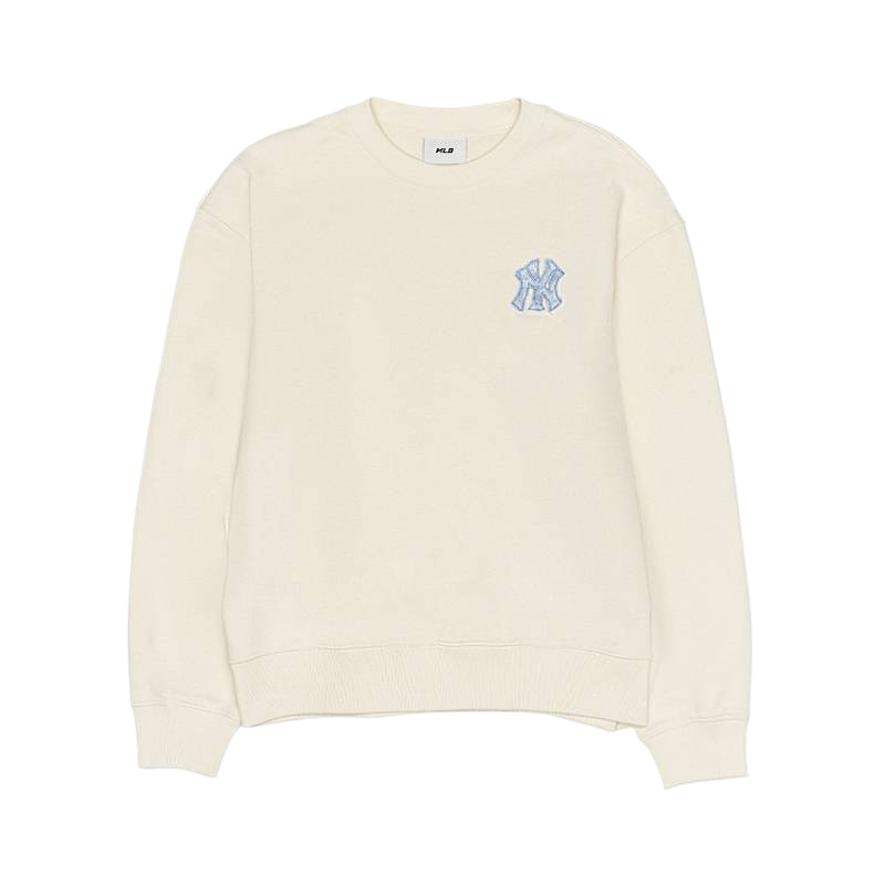 MLB Monogram New York Yankees Cream Crewneck Sweatshirt Unisex Casual Style 3AMTM0754-50CRS 圖 3
