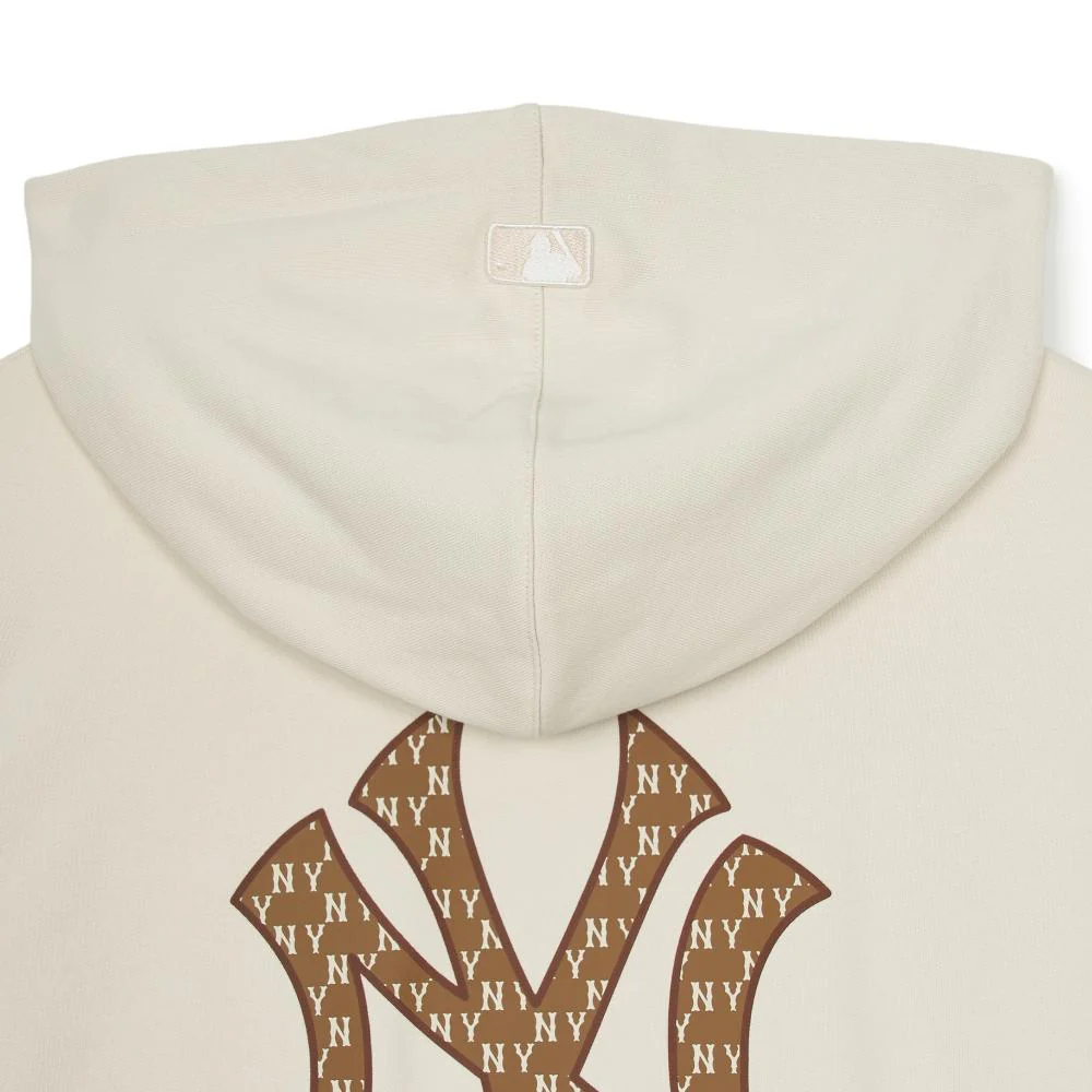 MLB Monogram New York Yankees Cream Retro College Style Unisex Hoodie Jacket 3ATRM0544-50CRD 圖 5