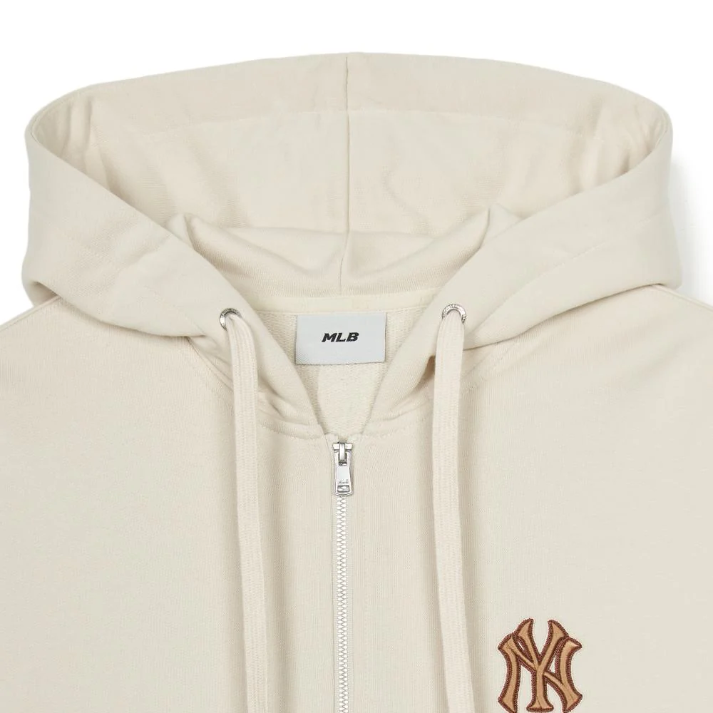 MLB Monogram New York Yankees Cream Retro College Style Unisex Hoodie Jacket 3ATRM0544-50CRD 圖 6