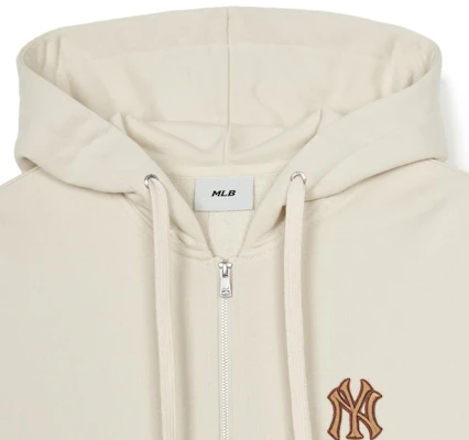 MLB Monogram New York Yankees Cream Retro College Style Unisex Hoodie Jacket 3ATRM0544-50CRD Details for MLB Monogram New York Yankees Cream Retro College Style Unisex Hoodie Jacket 3ATRM0544-50CRD