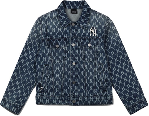 MLB Monogram New York Yankees Denim Jacket Unisex Blue 31JPN3041-50U Buy MLB Monogram New York Yankees Denim Jacket Unisex Blue 31JPN3041-50U