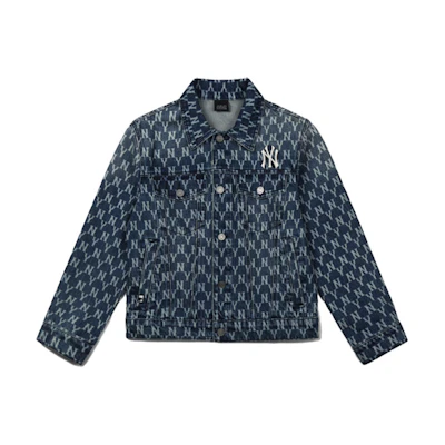 MLB Monogram New York Yankees Denim Jacket Unisex Blue 31JPN3041-50U