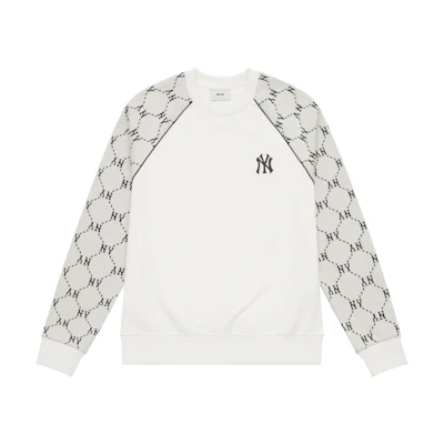 MLB Monogram New York Yankees Diamond Cream Crewneck Sweatshirt Unisex FW24 3AMTM1244-50CRS