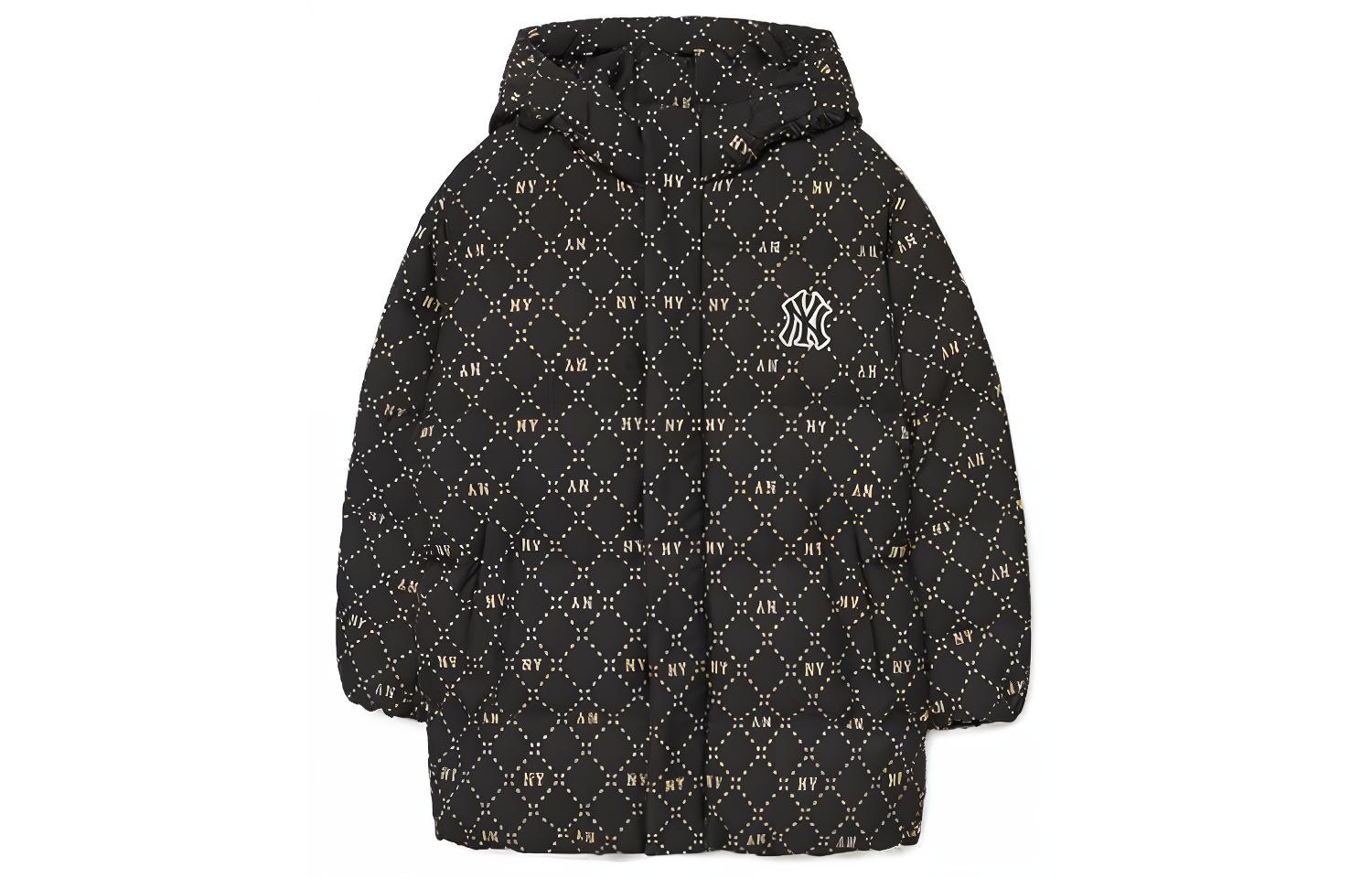 MLB Monogram New York Yankees FW23 Unisex Black Puffer Jacket. 3ADJM0336-50BKS