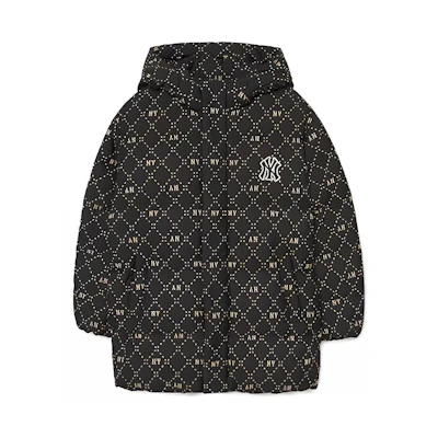 MLB Monogram New York Yankees FW23 Unisex Black Puffer Jacket. 3ADJM0336-50BKS