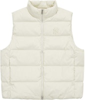 MLB Monogram New York Yankees Ivory White Unisex Down Vest Jacket. 3ADVM0246-50CRD MLB Monogram New York Yankees Ivory White Unisex Down Vest Jacket. 3ADVM0246-50CRD