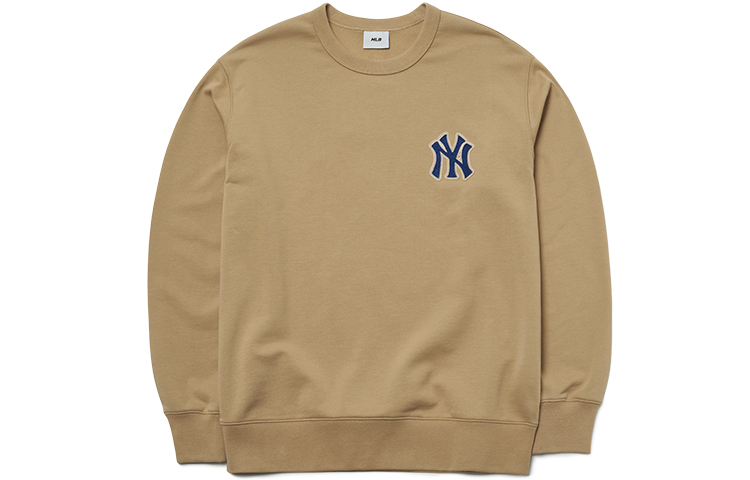 MLB Monogram New York Yankees Khaki Crewneck Pullover Sweatshirt Unisex 3AMTM0121-50BGD