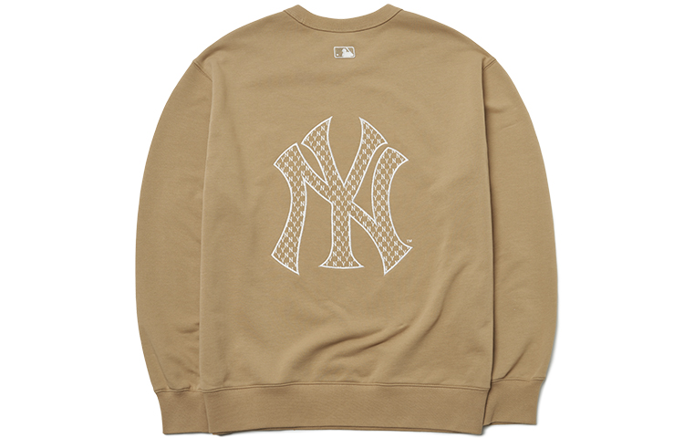 MLB Monogram New York Yankees Khaki Crewneck Pullover Sweatshirt Unisex 3AMTM0121-50BGD 圖 3