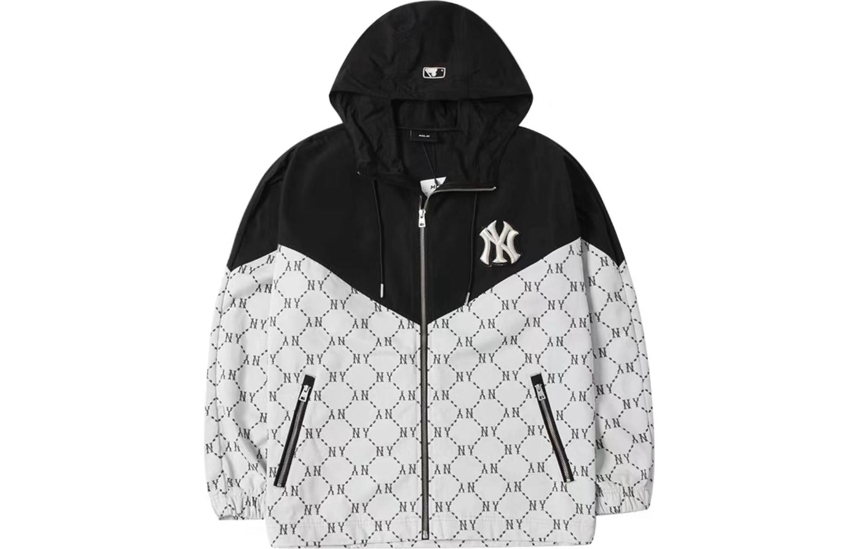 MLB Monogram New York Yankees Letter Embroidery Hoodie Jacket Unisex Cream. 3AWJM0234-50CRD 圖 4