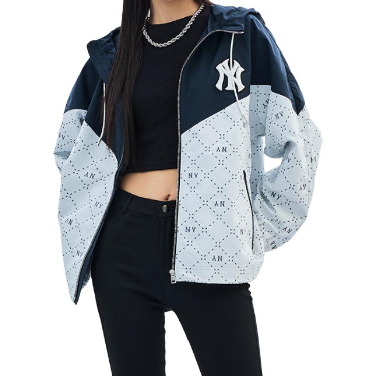 MLB Monogram New York Yankees Letter Embroidery Hoodie Jacket Unisex Cream. 3AWJM0234-50CRD 圖 5