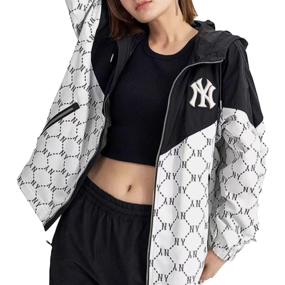 MLB Monogram New York Yankees Letter Embroidery Hoodie Jacket Unisex Cream. 3AWJM0234-50CRD 圖 7