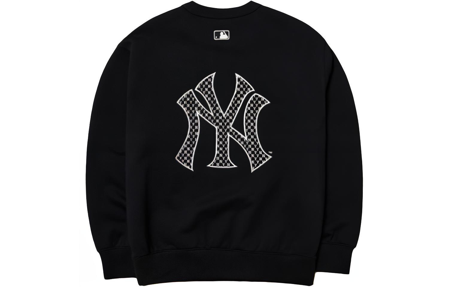 MLB Monogram New York Yankees Logo Crewneck Sweatshirt Unisex Black 3AMTM0121-50BKS