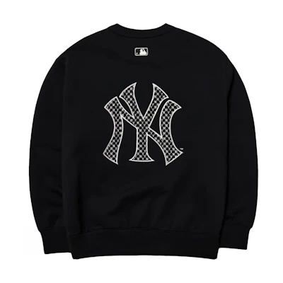 MLB Monogram New York Yankees Logo Crewneck Sweatshirt Unisex Black 3AMTM0121-50BKS