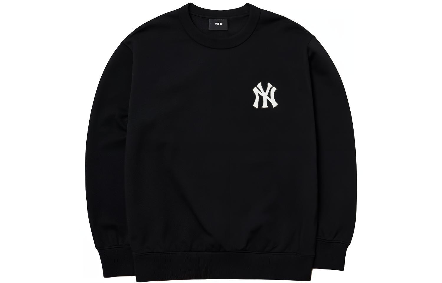Lookbook MLB 紐約洋基標誌款黑色男女款圓領衛衣 3AMTM0121-50BKS