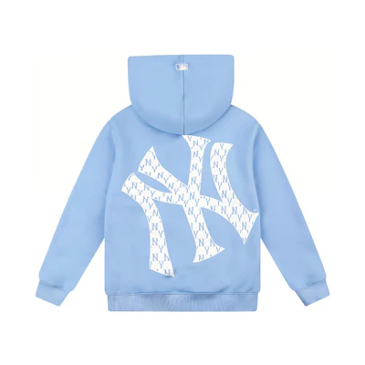 MLB Monogram New York Yankees Logo Printed Hoodie Unisex - Blue 31HDM2111-50S