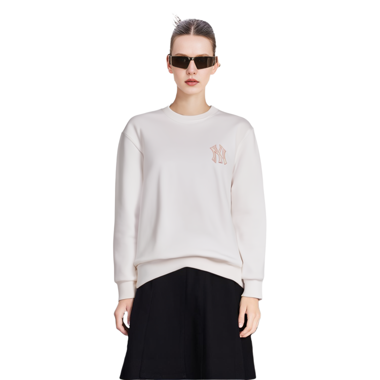 MLB Monogram New York Yankees Logo Pullover Oversized Sweatshirt Unisex White 31MTM2111-50W 圖 8