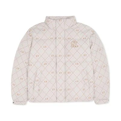 MLB Monogram New York Yankees Plaid Puffer Jacket Unisex. 3ADJM0536-50CRD