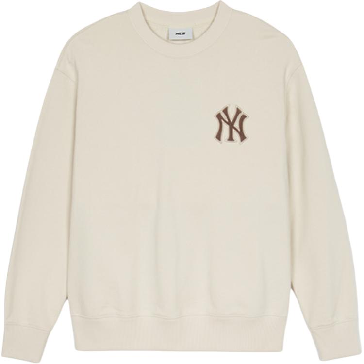 MLB Monogram New York Yankees Retro Soft Casual Sweatshirt Cream Unisex 3AMTM1044-50CRD