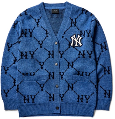 MLB Monogram New York Yankees Cardigan Leher V Unisex Biru 3AKTM0214-50BLD Buy MLB Monogram New York Yankees Cardigan Leher V Unisex Biru 3AKTM0214-50BLD