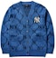 Order MLB Monogram New York Yankees Cardigan Leher V Unisex Biru 3AKTM0214-50BLD