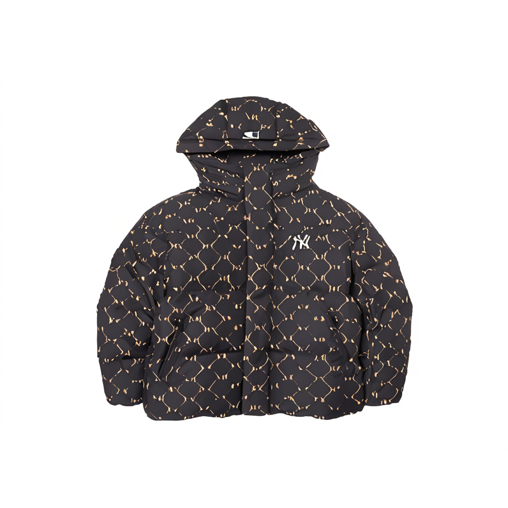 MLB Monogram NY Yankees 24FW Black Puffer Jacket w/ Embroidered Logo Unisex Hoodie. 3ADJM1146-50BKS 圖 2
