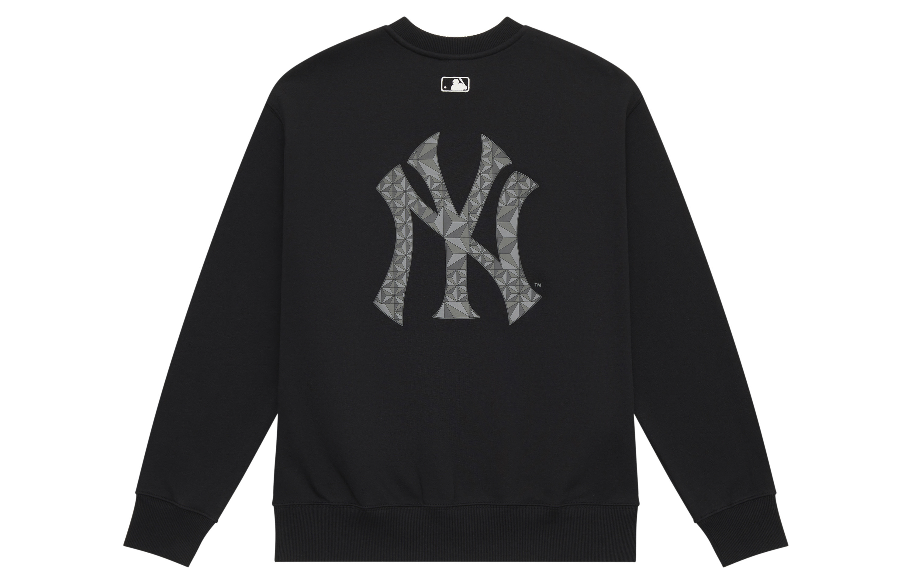 MLB Monogram NY Yankees Black Crewneck Sweatshirt Unisex Casual FW24 3AMTM0946-50BKS