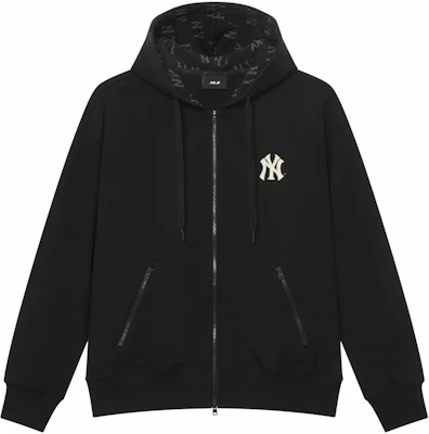 MLB 字母紋NY洋基Logo黑色連帽外套 男女款長袖休閒夾克 3ATRM0451-50BKS Lookbook MLB 字母紋NY洋基Logo黑色連帽外套 男女款長袖休閒夾克 3ATRM0451-50BKS