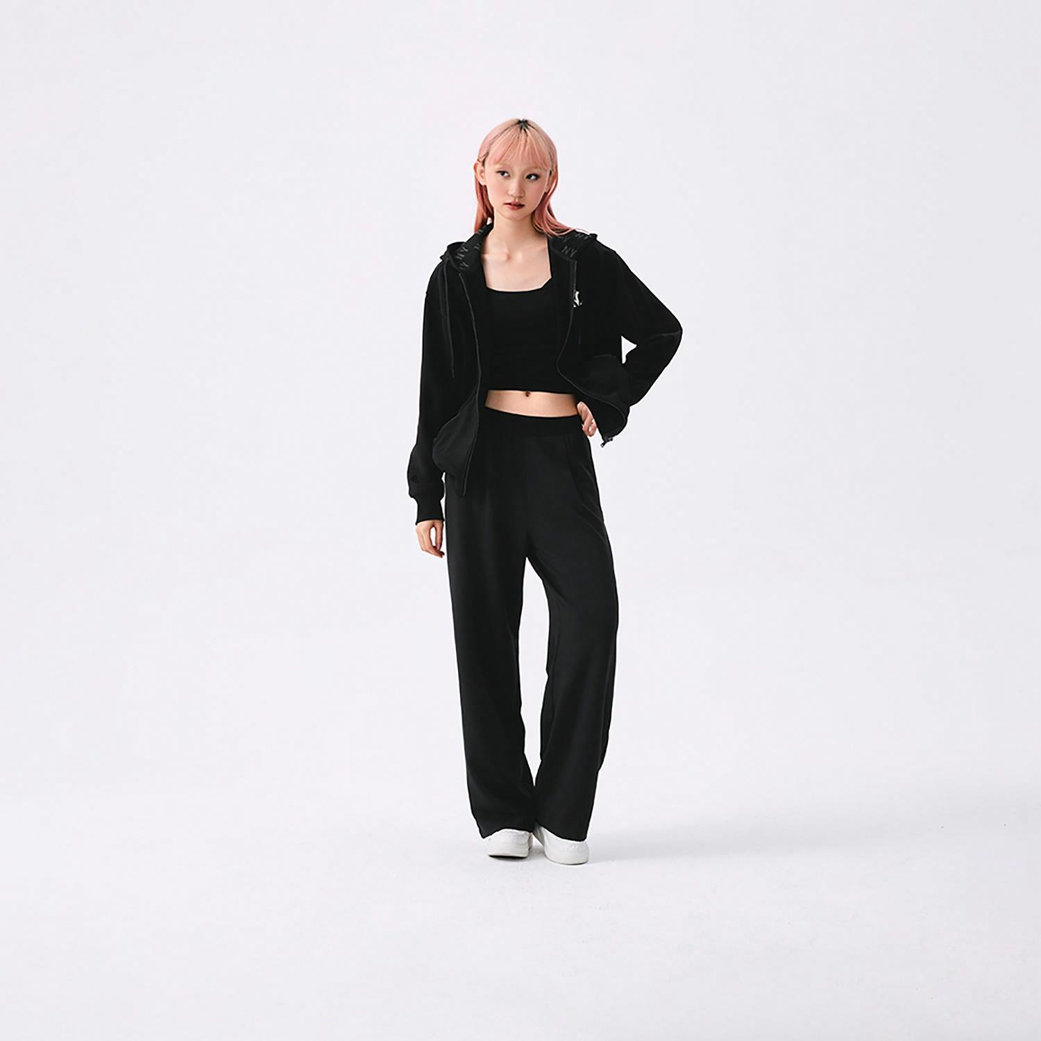 MLB Monogram NY Yankees Black Logo Zip Hoodie Unisex Casual Long Sleeve Jacket 3ATRM0451-50BKS 圖 7