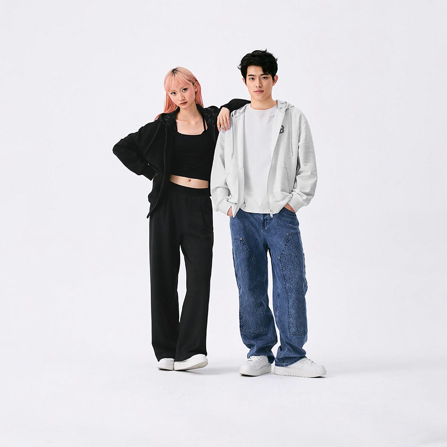 MLB Monogram NY Yankees Black Logo Zip Hoodie Unisex Casual Long Sleeve Jacket 3ATRM0451-50BKS 圖 8