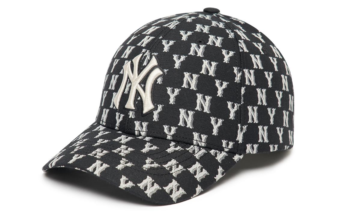 MLB Monogram NY Yankees Black Snapback Cap Unisex Polyester Fashion Hat 3ACPFF02N-50BKS