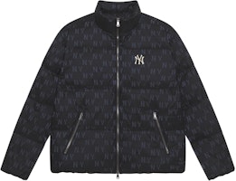 MLB Monogram NY Yankees Black Unisex Puffer Jacket with Adjustable Hem. 3ADJM0346-50BKS MLB Monogram NY Yankees Black Unisex Puffer Jacket with Adjustable Hem. 3ADJM0346-50BKS