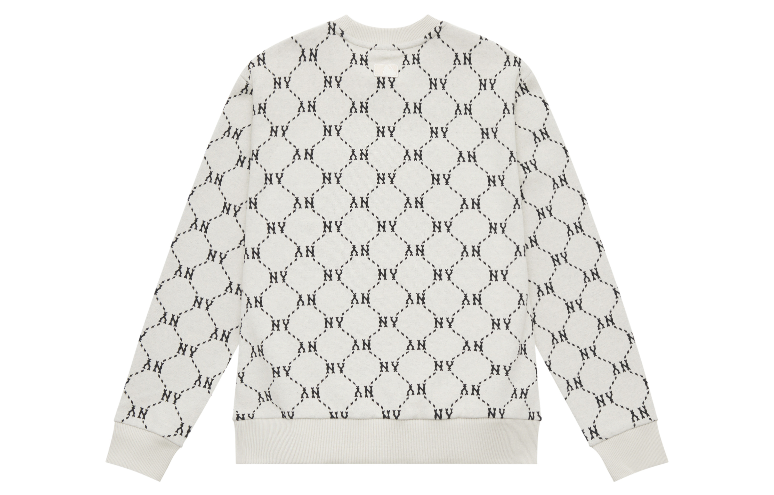 MLB Monogram NY Yankees Cream Crewneck Logo Pullover Unisex Sweatshirt FW24 3AMTM1344-50CRD 圖 3