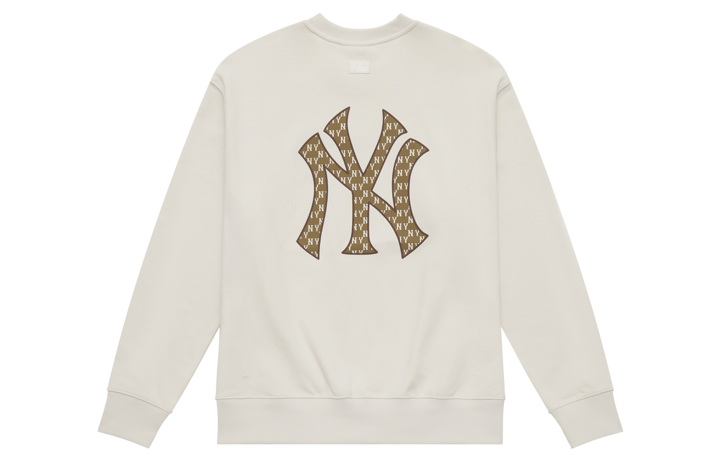 Order MLB Monogram NY Yankees Cream Sweatshirt Lengan Panjang Unisex Gaya Retro. 3AMTM0444-50CRD