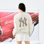 Cheap MLB Monogram NY Yankees Cream Sweatshirt Lengan Panjang Unisex Gaya Retro. 3AMTM0444-50CRD
