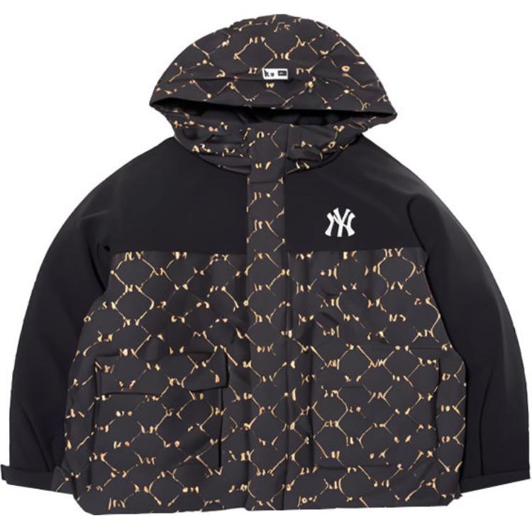 Order Chaqueta Negra con Capucha MLB NY Yankees Monograma FW24 Unisex Patchwork. 3ADJM0846-50BKS