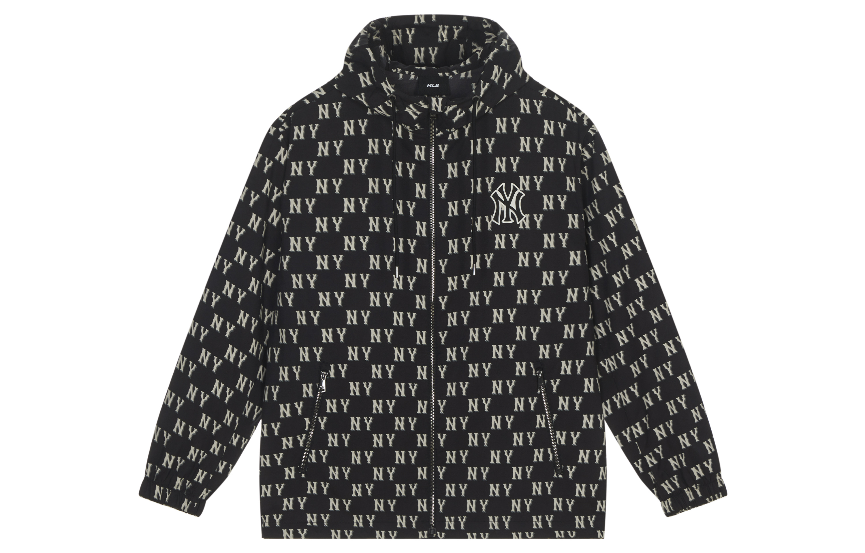 MLB Monogram NY Yankees Vintage Black Hoodie Jacket Unisex Casual FW24 3AWJM0143-50BKS