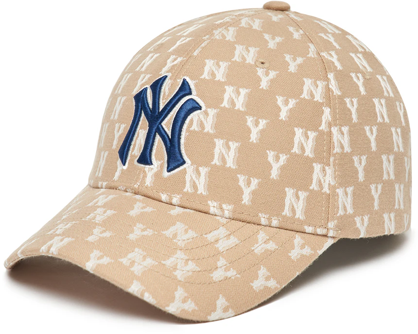 mlb-monogram-polyester-baseball-cap-khaki-unisex-couple-style-3-acpff-02-n-50-bgd