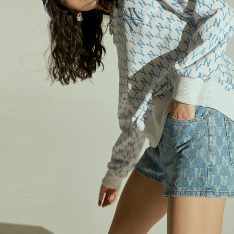 MLB Monogram Pullover Hoodie Blue Unisex 31MTM1111-50W 圖 5