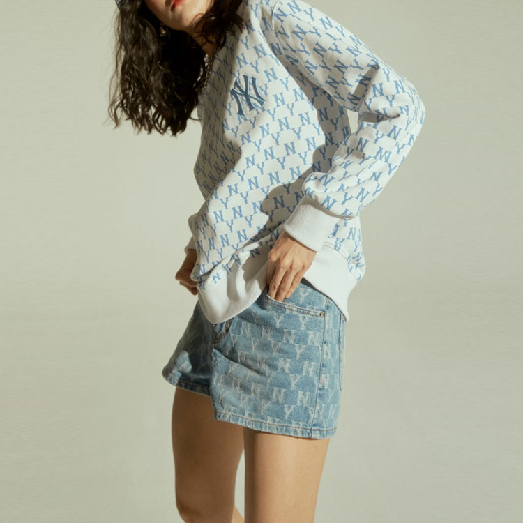 MLB Monogram Pullover Hoodie Blue Unisex 31MTM1111-50W 圖 6