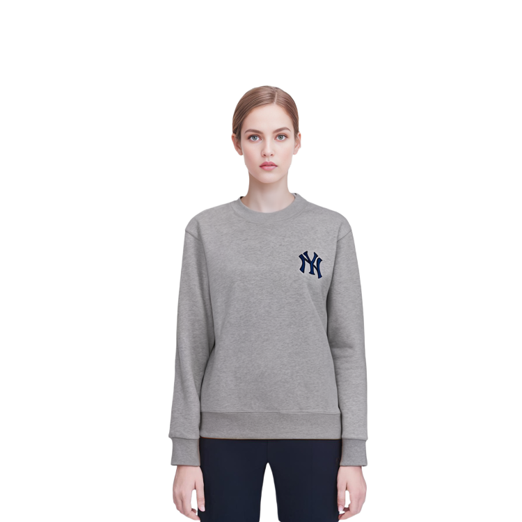 MLB Monogram Series New York Yankees Gradient Logo Crewneck Sweatshirt Grey 3AMTM0514-50MGS 圖 6